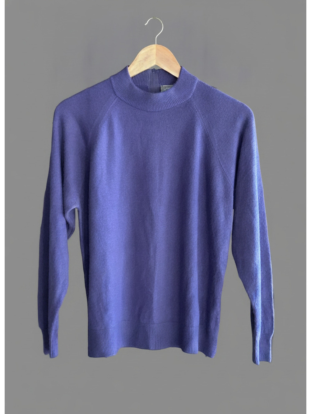 Designer Originals NWT Womens Large Purple Knit Mock Neck Vtg Acrylic Sweater